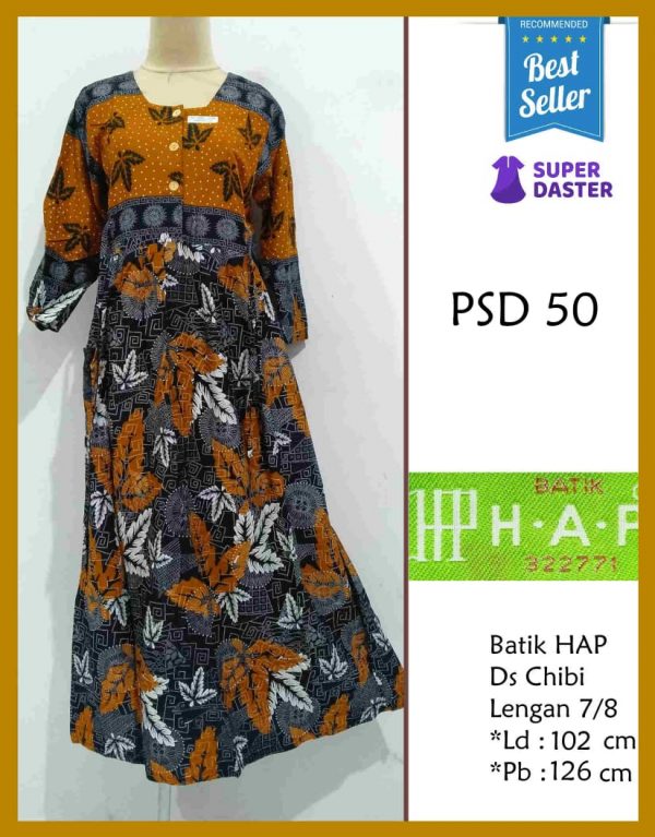 Pakaian Wanita Long dress Lengan 7/8  PSD50